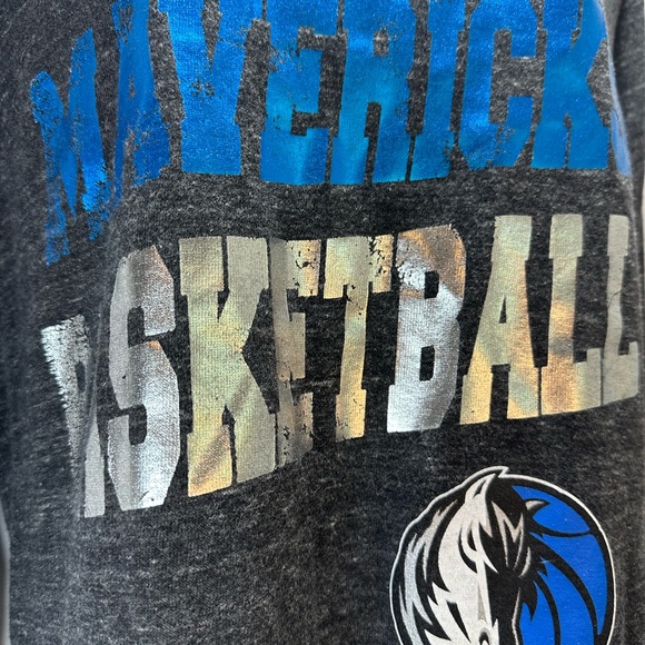NBA Dallas Mavericks Gray Metallic Blue and Silver long sleeve size XL - Picture 4 of 7